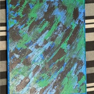 Abstract Blue and Green Canvas Art 8x10 canvas board new contemporary love